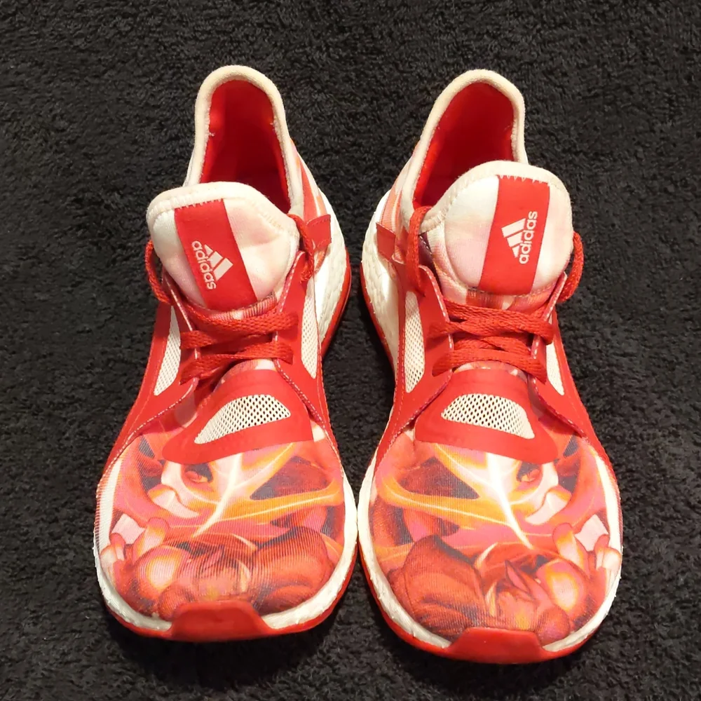adidas Pure Boost X “Power Red” Floral Workout Running Shoes - Picture 3 of 11